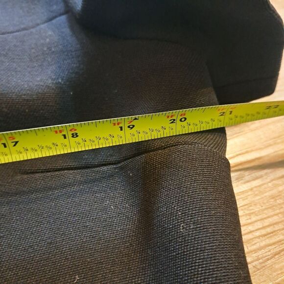 Vintage 80's Minimalist Union Made Talon Wool Blend Fur Trim Detail Black Sz 16 - Picture 8 of 15